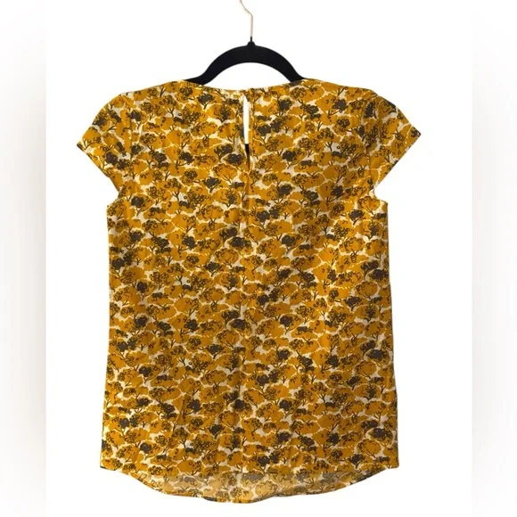Boden Cotton Top Size 2 NWT – Mustard Tree Print, Keyhole Back - Picture 2 of 7
